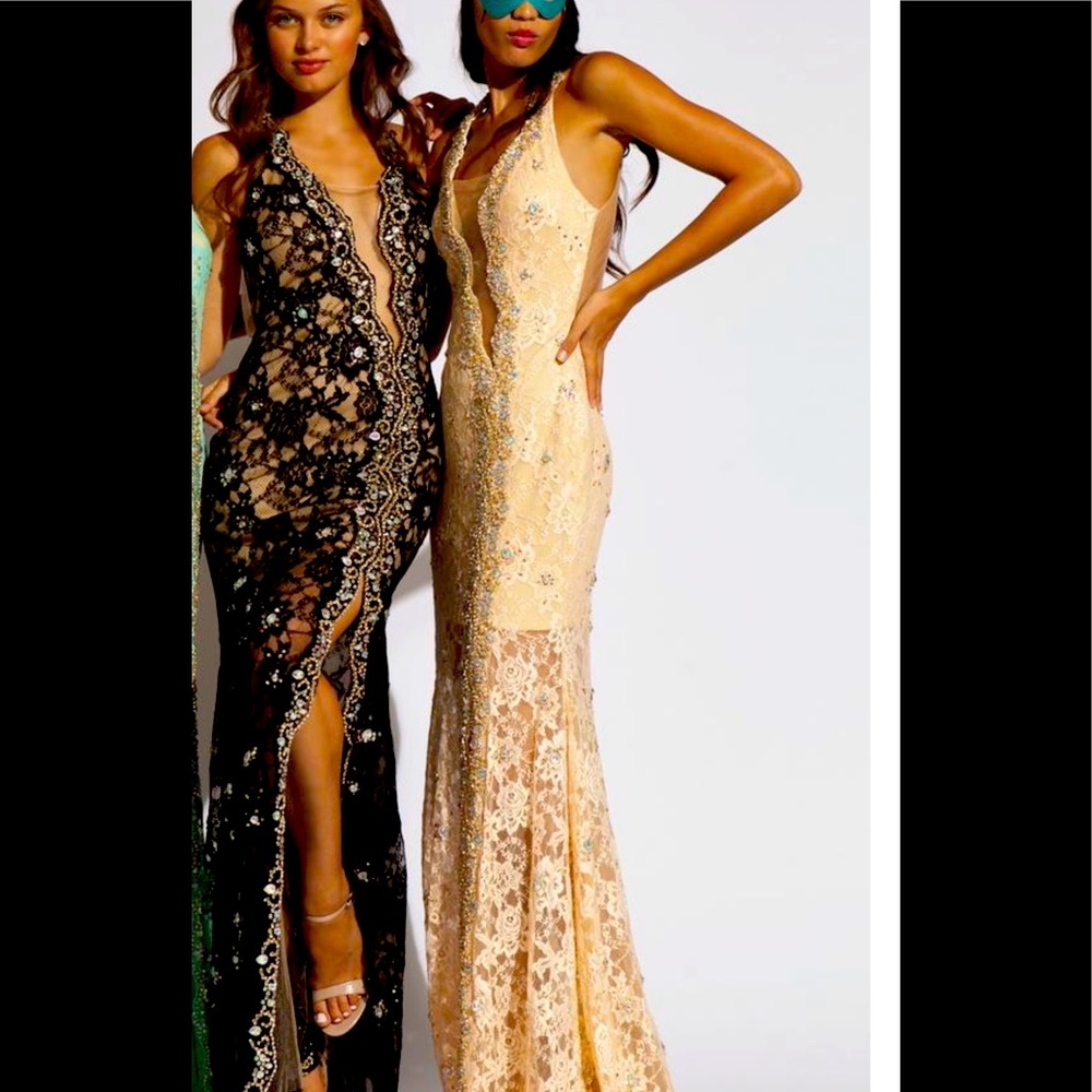 Gorgeous Jovani dress. Style 92358. Color is nude. Size 10.